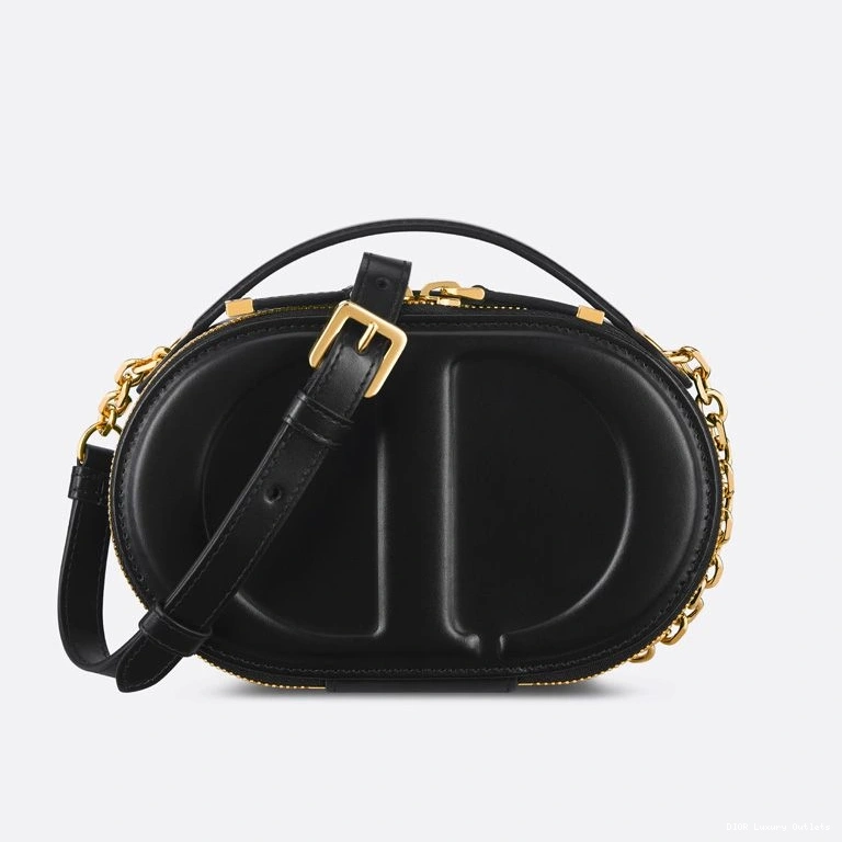 Cheap Bag Oval Black Signature Camera Calfskin CD Dior 0813 Luxury